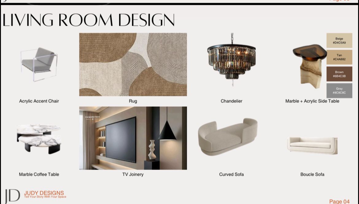 Judy Designs design stage concept board